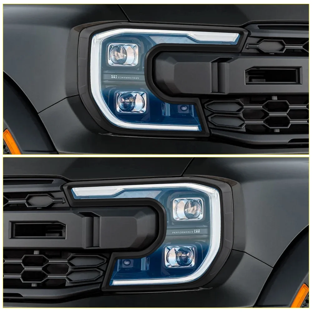 LED Headlamp Head Lights Cover Trim Guard For FORD RANGER 2022 2023 T9 Next Gen WILDTRAK SPORT XLT XL XLS Lamp Protective Cover