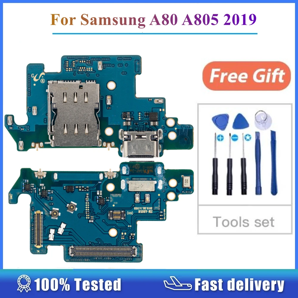 

For Samsung Galaxy A80 A805 2019 USB Connector Dock Charger Charging Port With PCB Board Spare Part Replacement