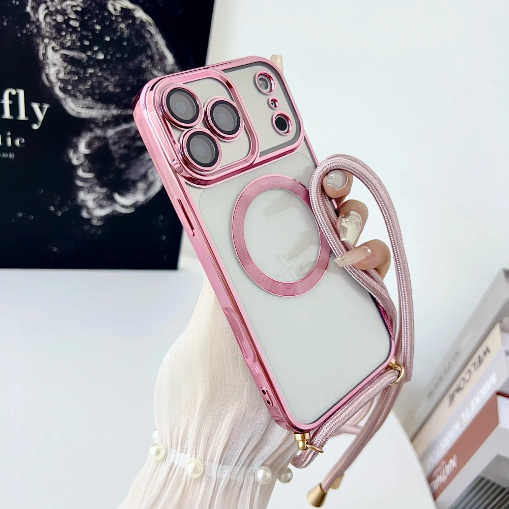 Magnetisches Crossbody-Lanyard-Band für Magsafe, durchsichtige Handyhülle für iPhone 18 17 Pro Max 16 15 Plus 14 13 12 11, weiche Abdeckung – Detail 12