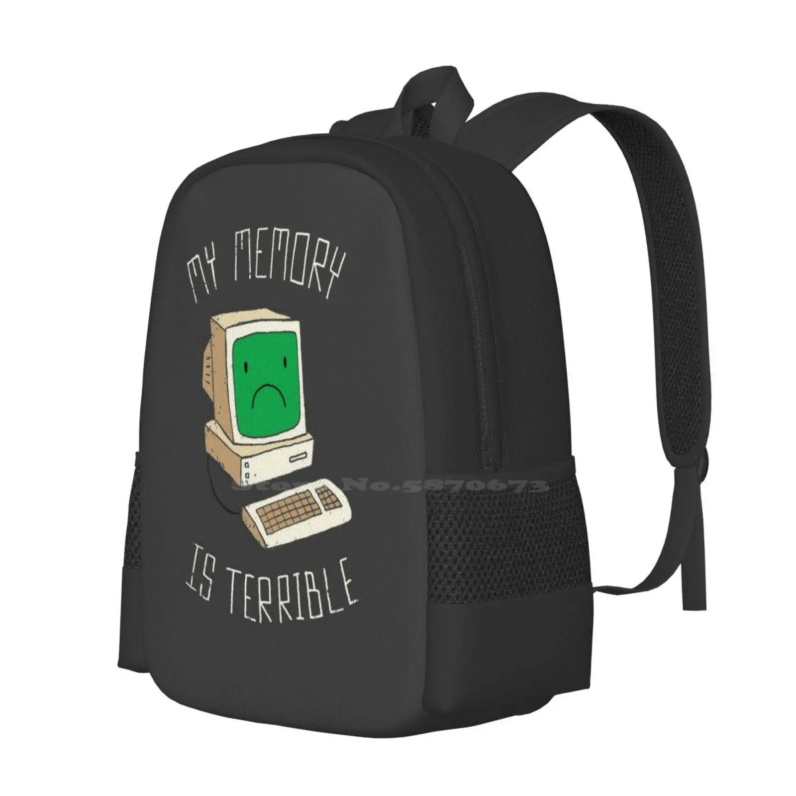 My Memory Is Terrible Fashion Pattern Design Travel Laptop School Backpack Bag Computer Nerdy Geeky Funny Type Joke Dinomike