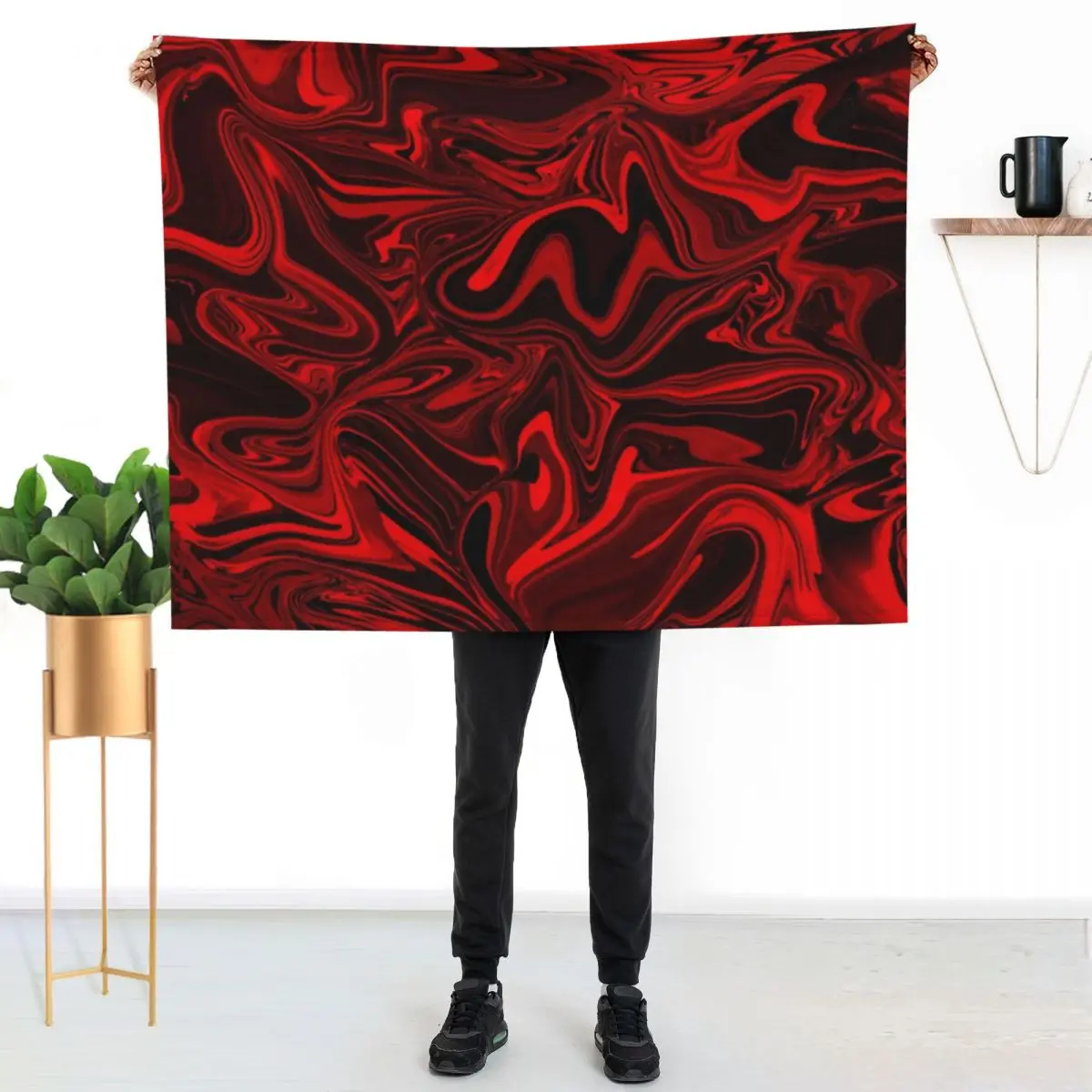 Scary Red Swirl Throw Blanket Picnic Loose for winter Single Softest Summer Beddings Blankets