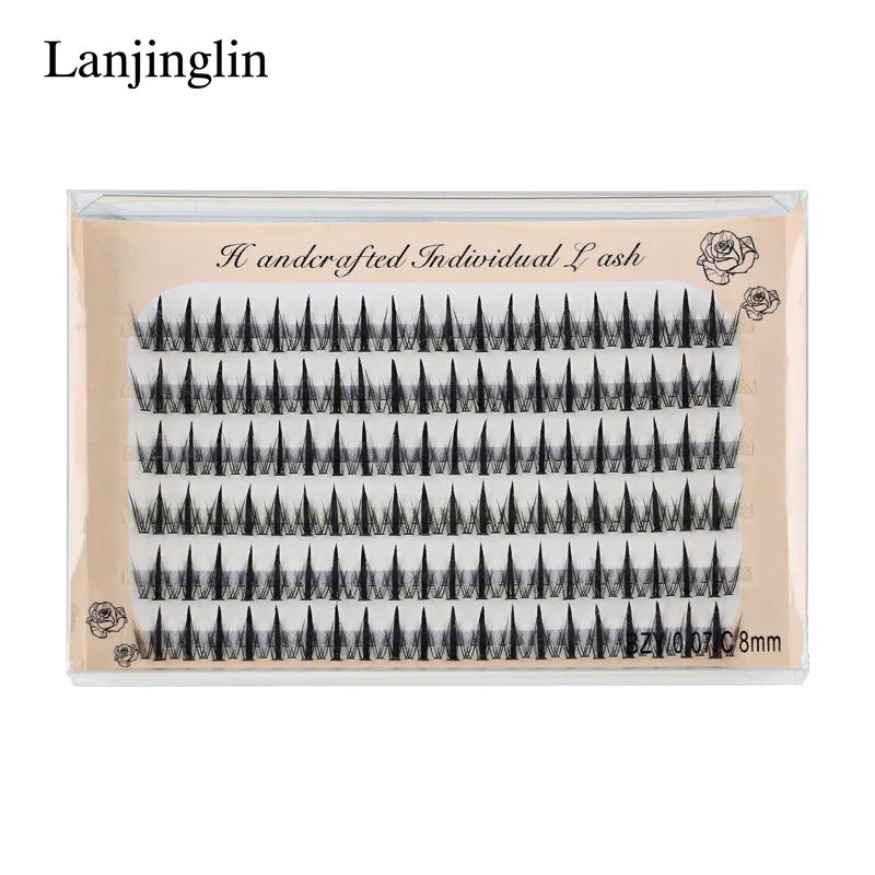 6 Rows 246 Bundles Individual Lashes Makeup Tools Cluster Spikes Lash Wispy Premade Russian Natural Long Fluffy False Eyelashes