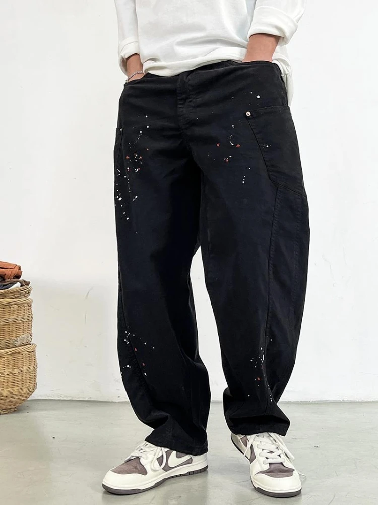 High Quality Paint Point Cargo Pants For Men Japanese Streetwear Plus Size Casual Pants Harajuku Mens Clothing Fashion Trousers