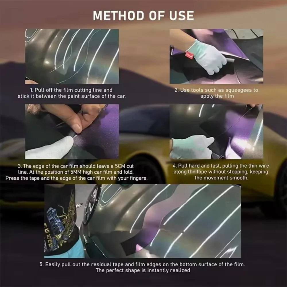 2Roll 10M Car Vinyl Wrap Stickers Decal Knifeless Tape Design Line for Wrapping Film Cutting Tools Aotu Film Accessories