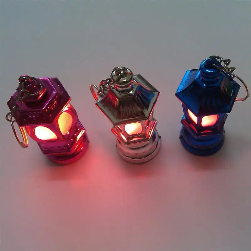 20pcs Portable Mini LED Keychain Lantern Design Key Chain Keyring Light Lamp Gift Lantern Ramadan Lantern Keychain(Random Color)