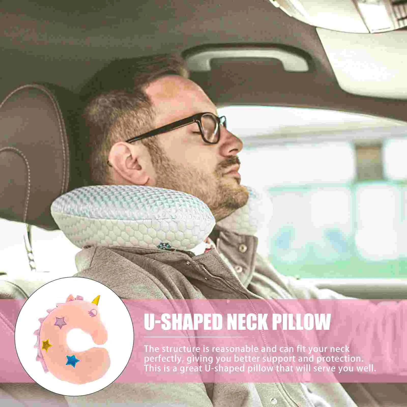 U Shape Pillow Neck Lovely Travel Unicorn Design Airplane Sleeping Portable Comfortable U-shaped Support Adorable