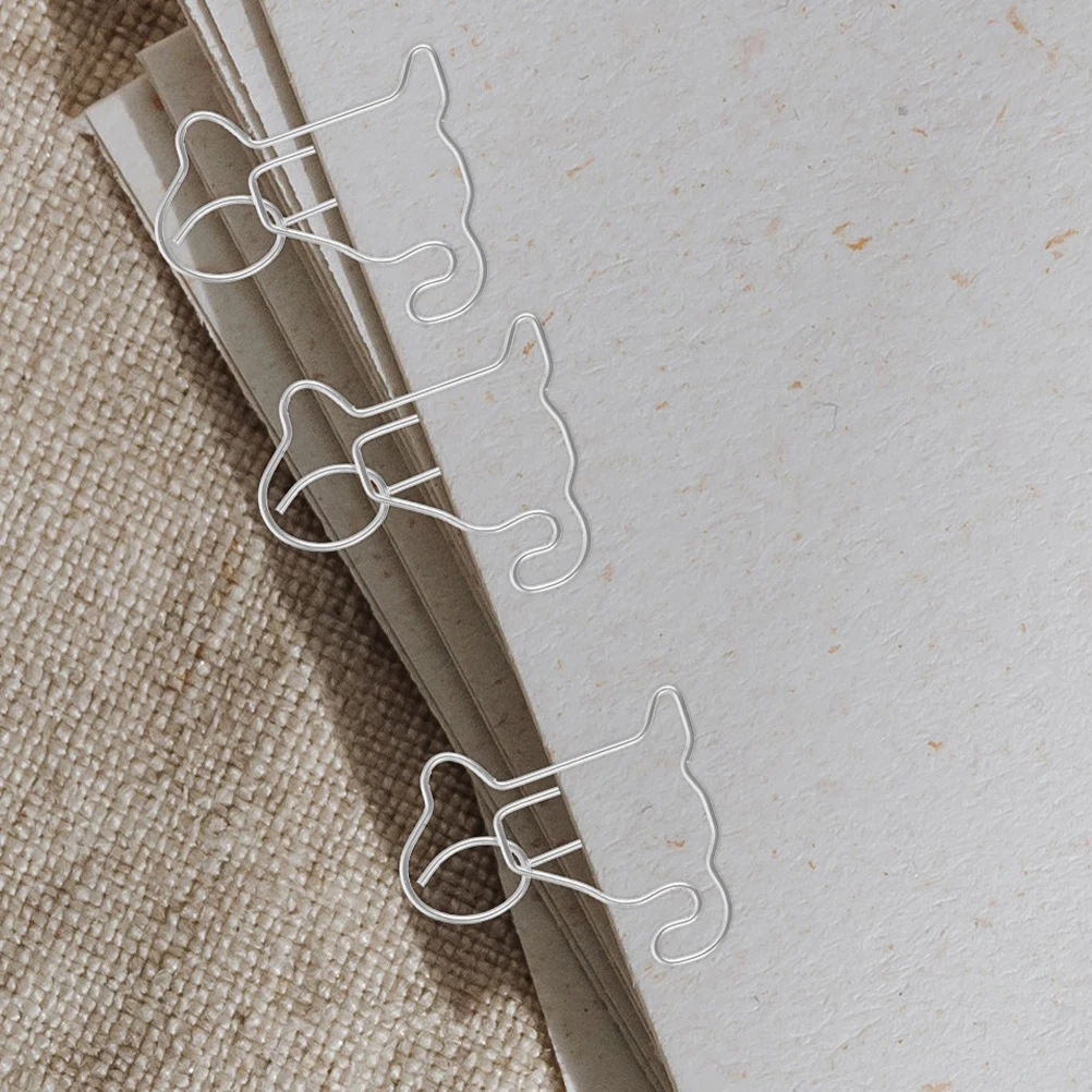 

100 Pcs Cute Sitting Dog Bookcase Office Supplies Assorted Paper Clips Metal Animal Decorative Note