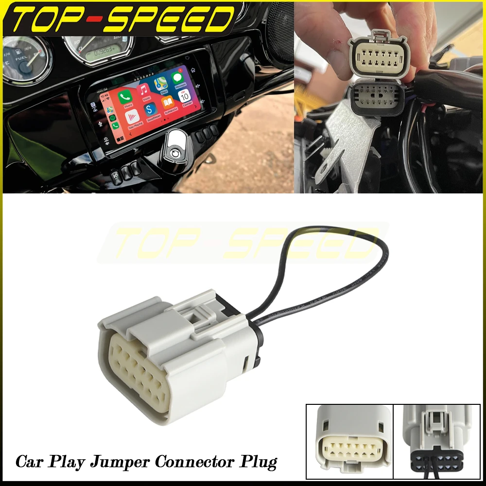

Bypass Wiring Harness Plug Carplay Jumper Connector Plugs For Harley Touring Street Road Glide BOOM GTS Radio With Apple Carplay