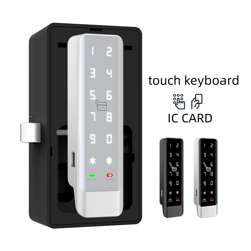 

2025 Aluminum Cabinet Lock Electric Code Lock Touch Keypad Password Key Access Lock RFID Card Digital Electronic Security Locker