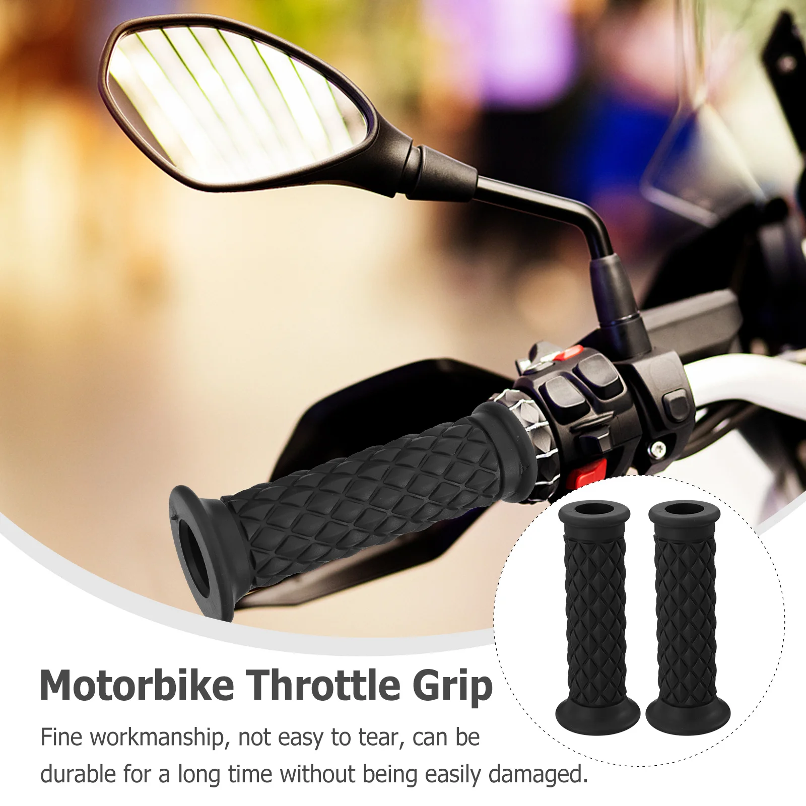 

1 Pair Retro Motorcycle Handlebar Anti-Slip Durable Rubber Motorbike Throttle Grip Motorcycle Accessories Hand Grip