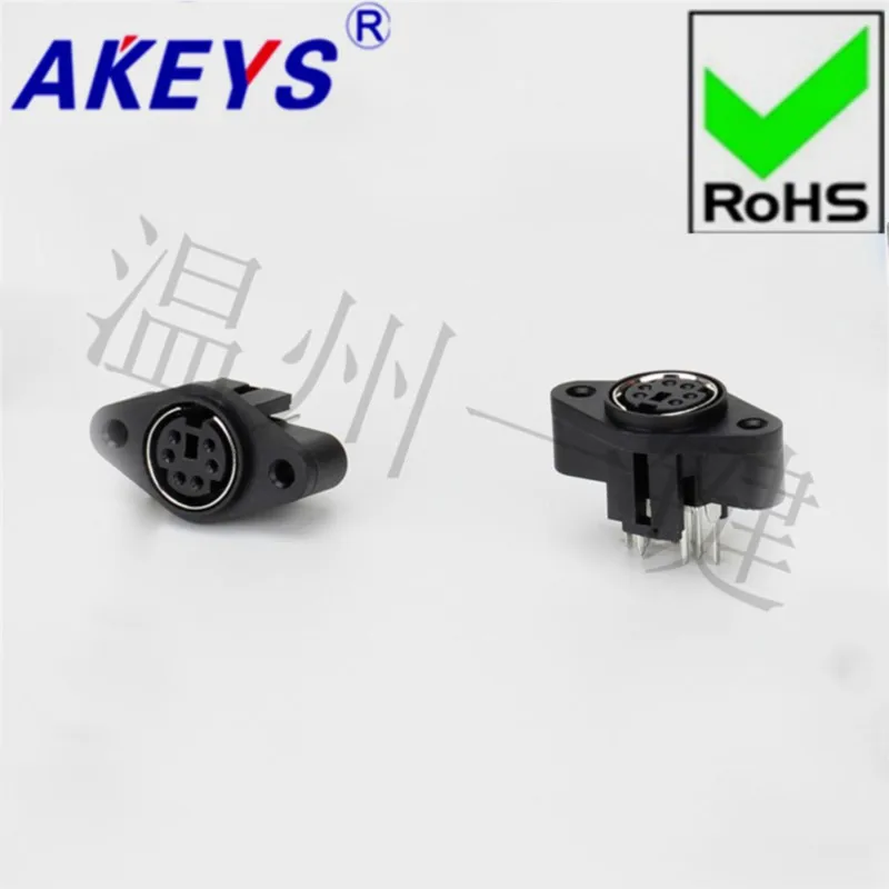 10PCS MDC-6-09a round keyboard plug DIN socket S terminal 8 feet 6 pins 6 cores socket mother