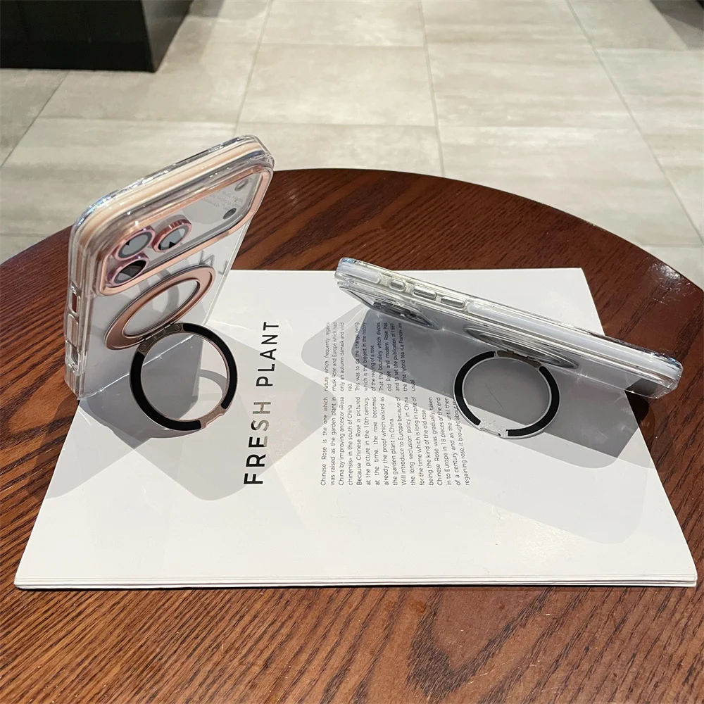 360 °   الدورية ل Magsafe المغناطيسي حلقة حامل مع عدسة زجاج حامي آيفون 17 الهواء 16 15 14 زائد 13 12 11 برو ماكس