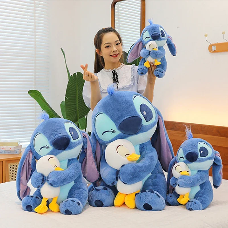 30/80cm Disney Lilo and Stitch Plush Toys Anime Plushie Stich Dolls Kawaii Donald Duck Ornaments Stuffed Gift Kids Christmas