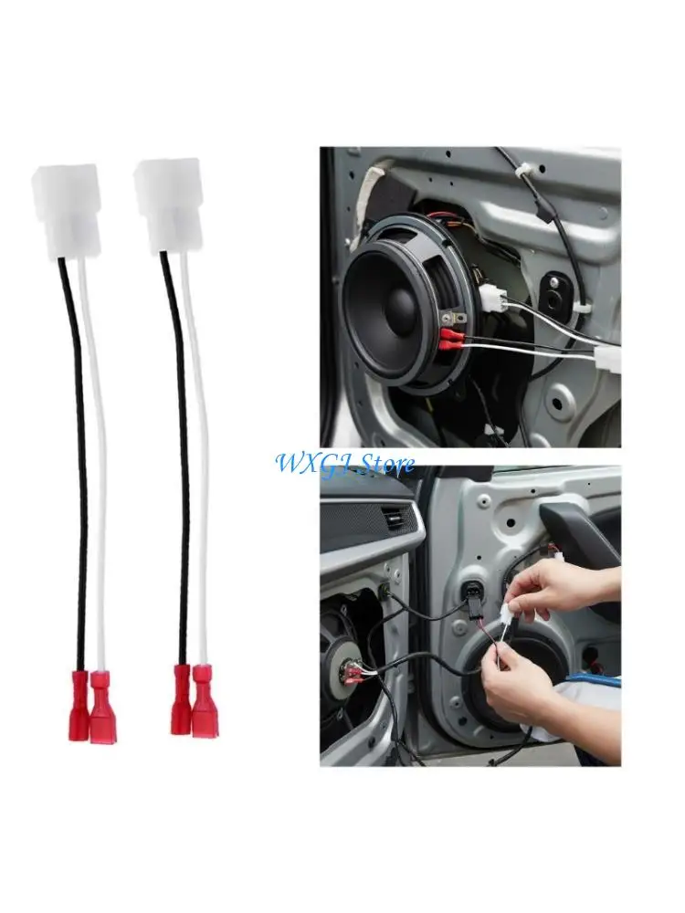 

37JE Universal Auto Sound Speaker Wire Harness Set with Shielding Double Car Speaker Harness Adapter Suitable for Vehicle