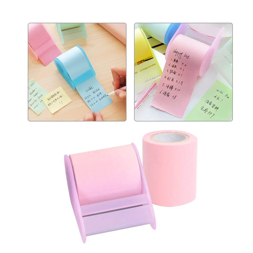 1Set Sticky Memo Pads Refill Lightweight Compact Portable Multi-Function Note Roll for Office School Home to-Do Lists Message