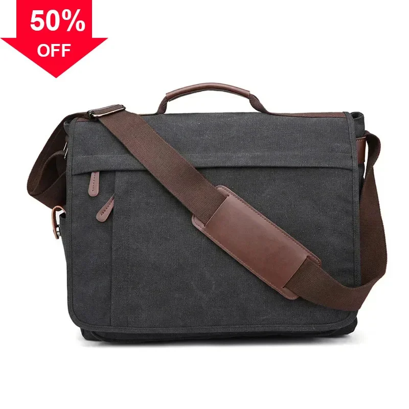 

17-дюймовая диагональная сумка с квадратным клапаном для компьютера/мужской парусиновый деловой портфель для отдыха, интерьерный карман на молнии