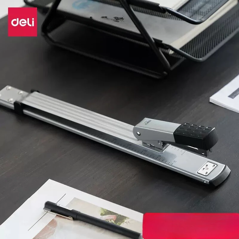 Deli Heavy-Duty Extra Thick Long Arm Saddle Stapler for Printing Binding and Finance