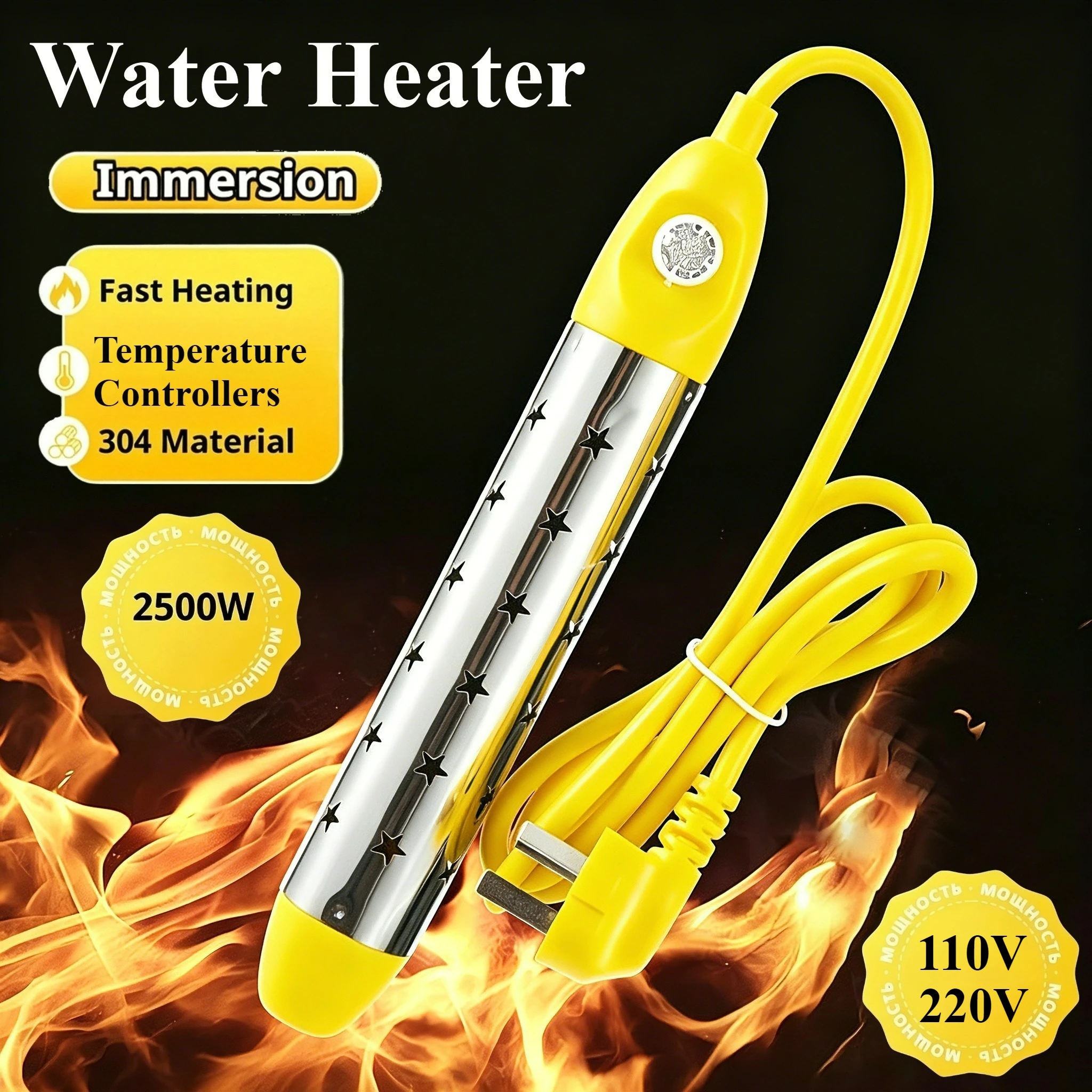 Pool Heater Water Heating Boiler Swimming Solar Bath Tub Immersion Portable Hot Fast Automatic Power Off Intelligent 2500W