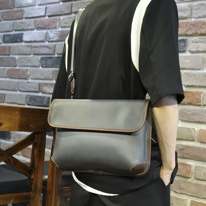 New Men's Crossbody Bag Quality PU Leather Fashion Diagonal Chest Bag Street Phone Shoulder Bag