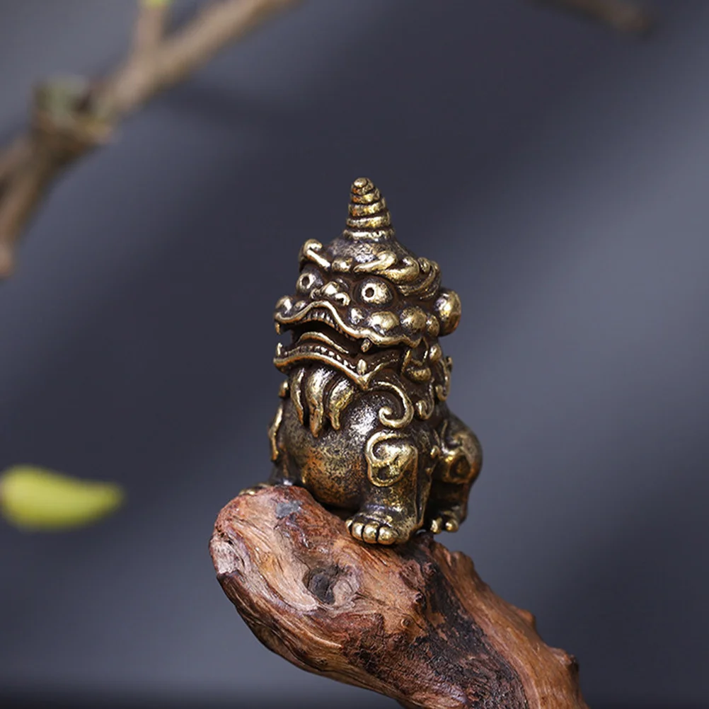 

Brass Kylin Ornament Chinese Style Unicorn Statue Home Office Decoration Desktop Sculpture Gift For Family Protector