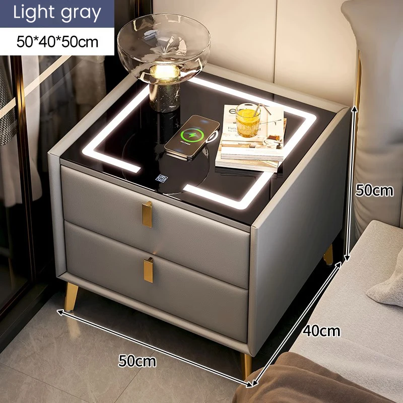 Bedroom Smart  Speaker and LED Light Design Night Stand