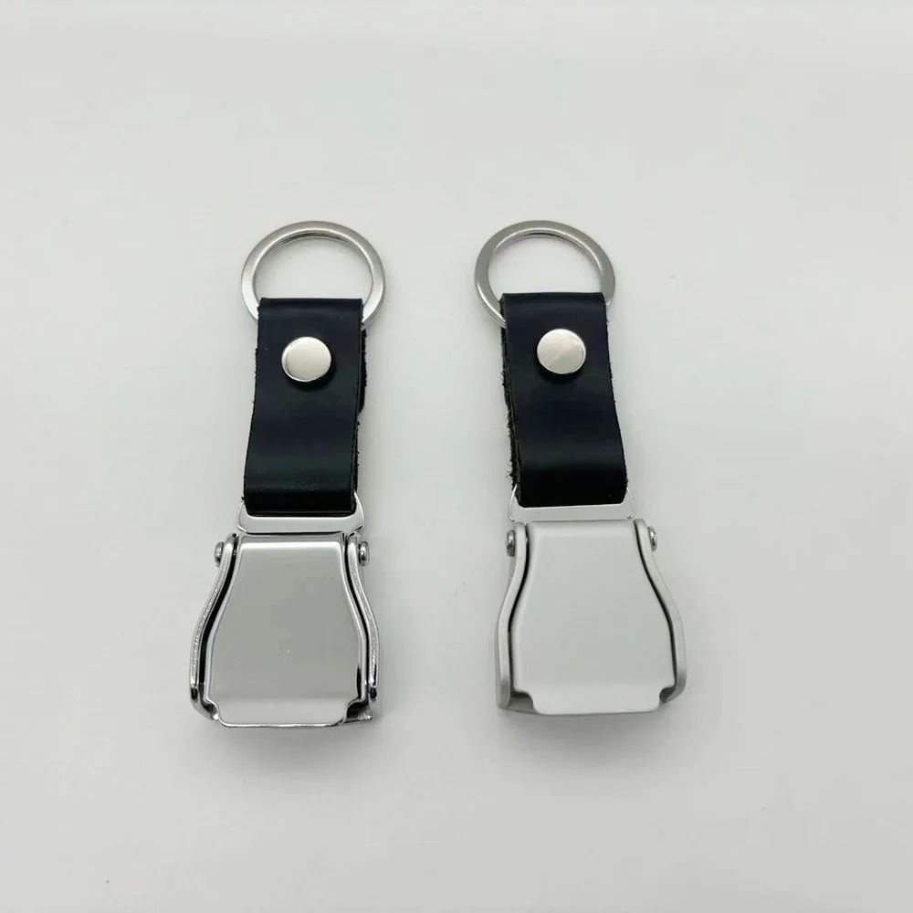 2CM 1.5CM Aviation Airline Small Detachable Buckle Keychain Airplane Flight Gift Leather Ribbon Safety Seatbelt Keyring Pendant