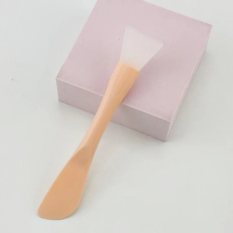 Cepillo de silicona para mascarilla Facial, cabezal suave con raspador, cepillo de película de barro integrado de doble uso, cepillo corrector de imprimación de máscara de ajuste DIY