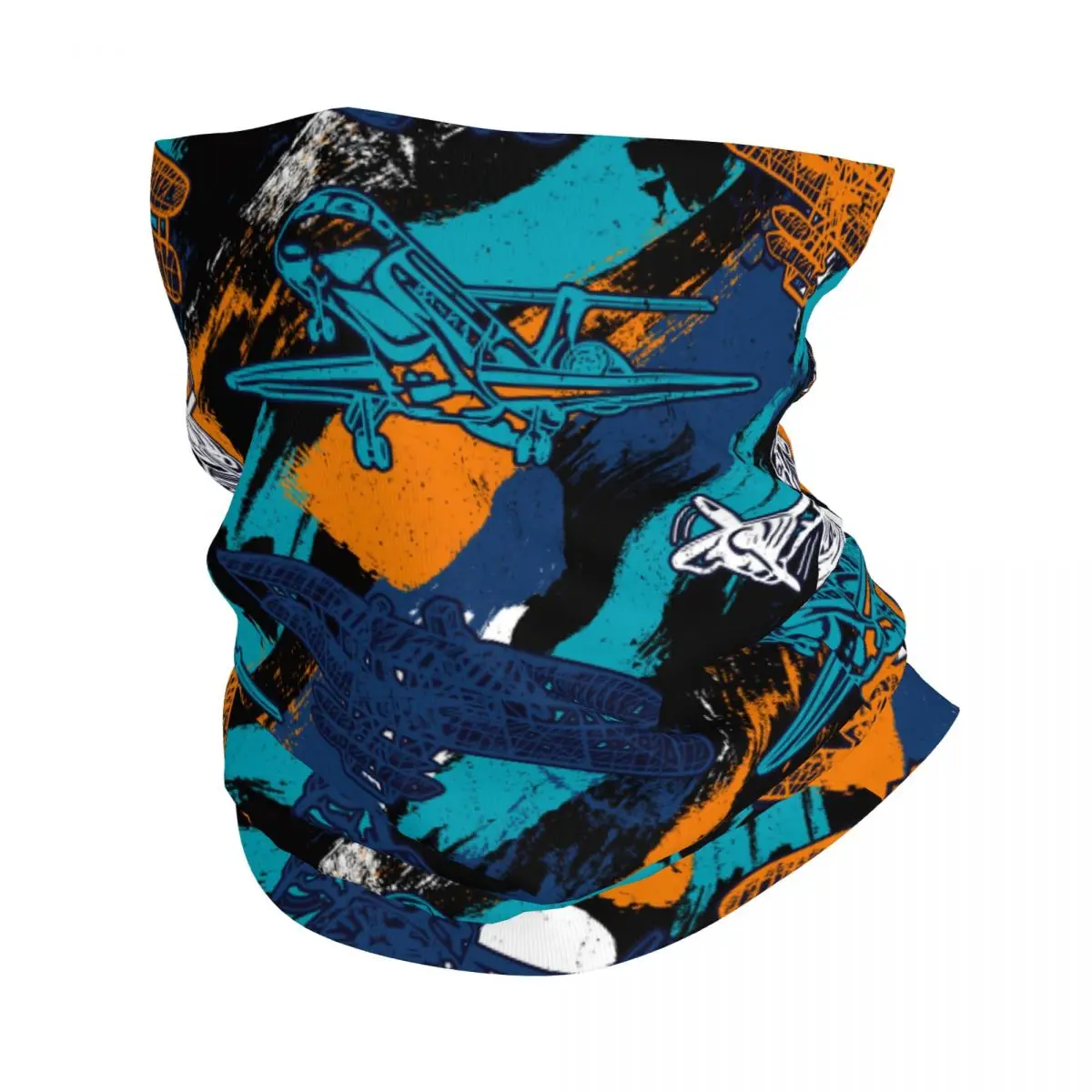 Planes Graffiti Thin Wrap Scarf Bandana Airplane Pattern Neck Gaiter Face Cover Headband