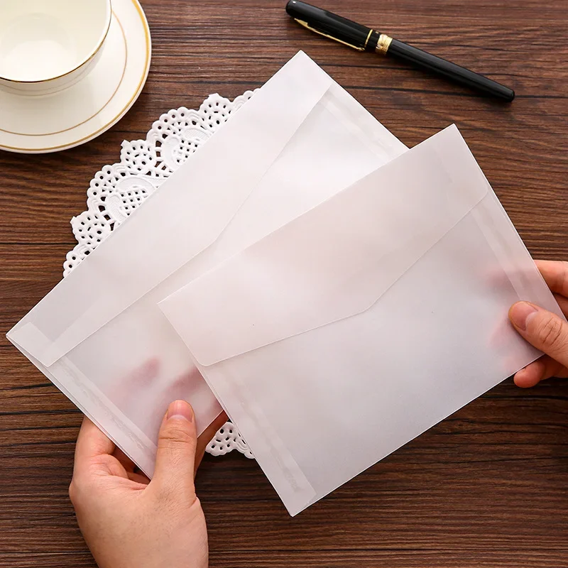 50pcs/lot Blank Translucent Sulfuric Acid Paper Envelope Postcard Storage Creative DIY Hand Account Invitation Wedding Business