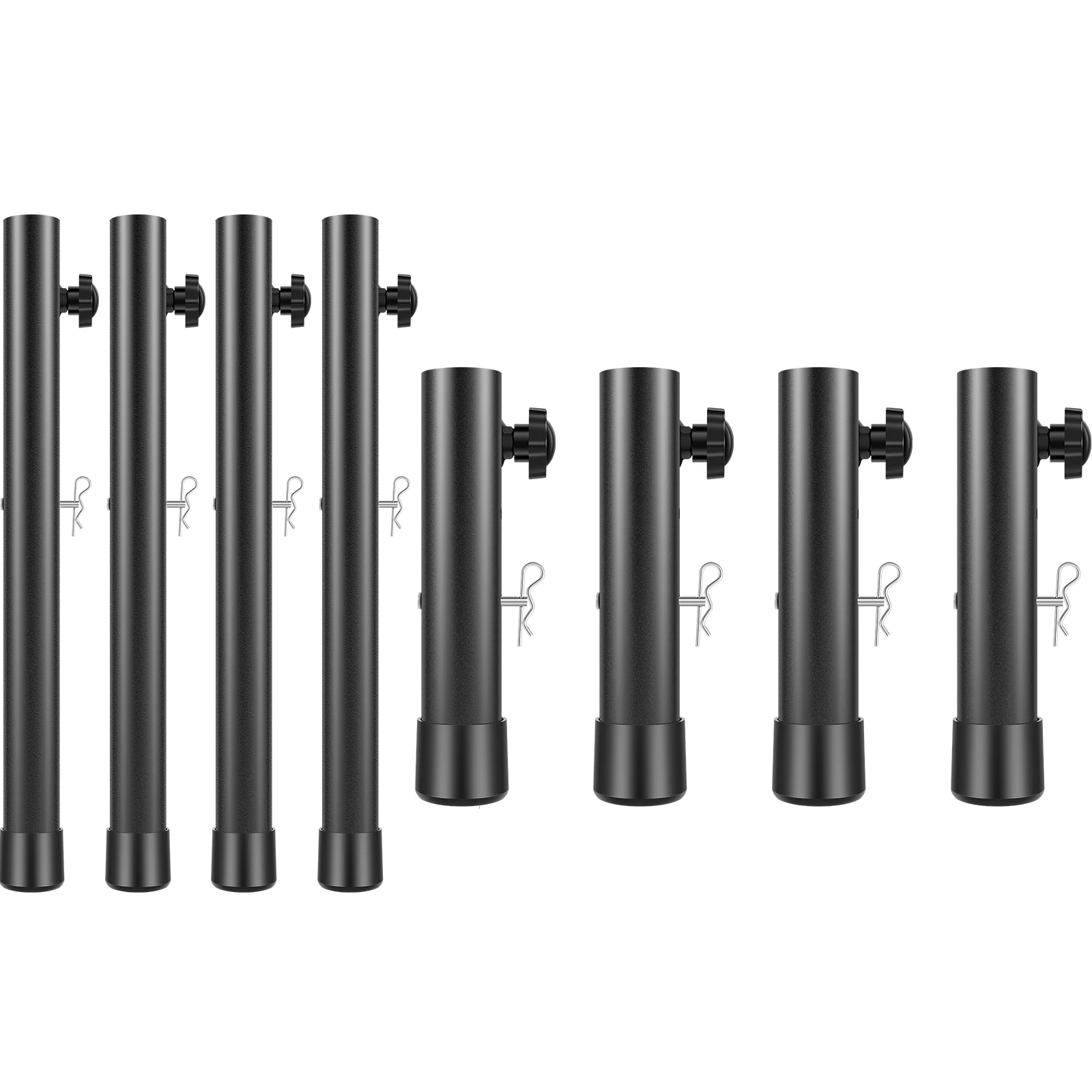 4Pcs Table Leg Extenders 2/4 Level Adjustable Height Table Leg Risers with Fixing Bolts Heavy Duty Steel Furniture Leg Accessory