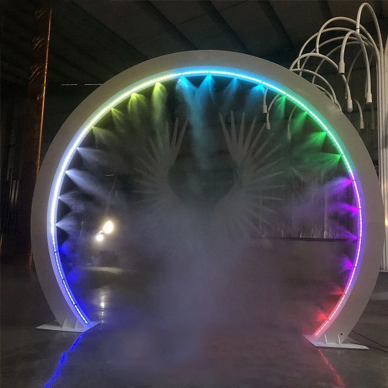 

New Designed Christmas And Halloween Outdoor Decoration Water Spray Love Arch With Street Light Motif For Landscape Lighting