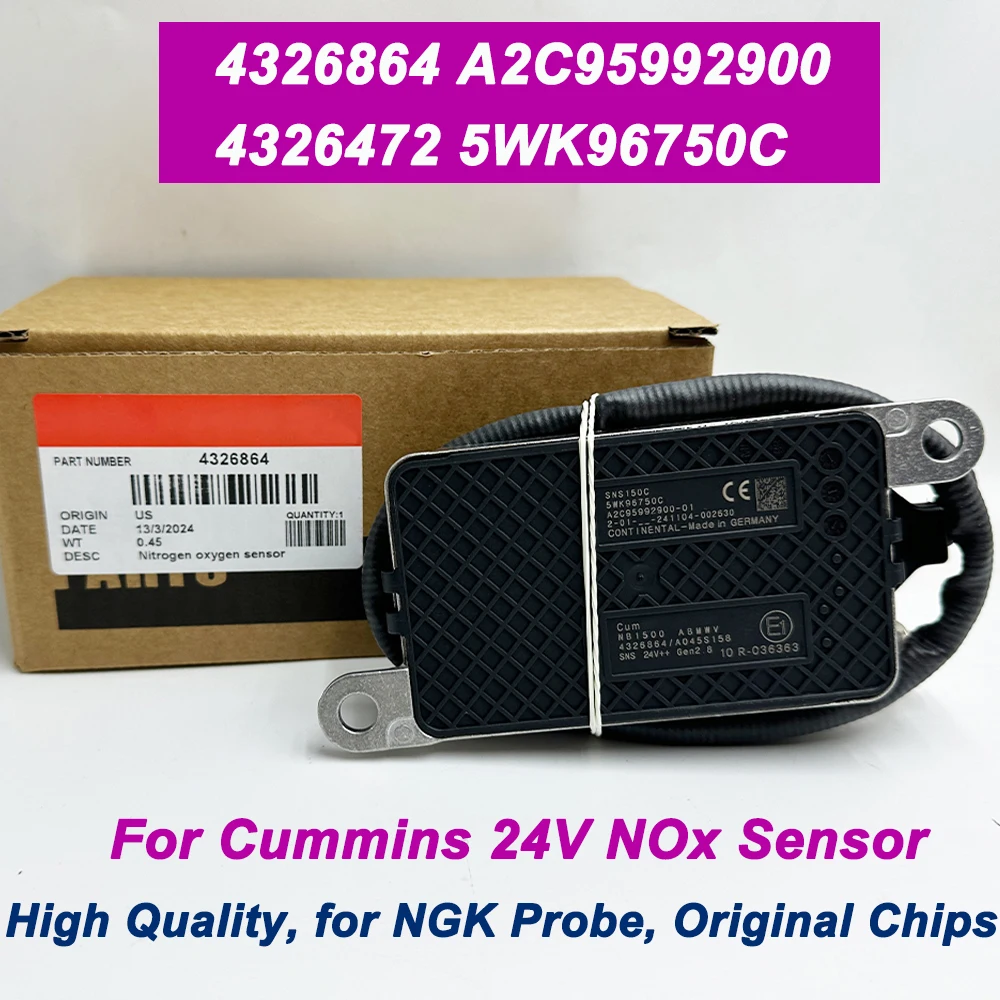 High Quality With OEM 4326864 C-ummins box, Made In USA Nitrogen Oxide Nox Sensor For Cummins 24V 4326472 5WK96750C A2C95992900