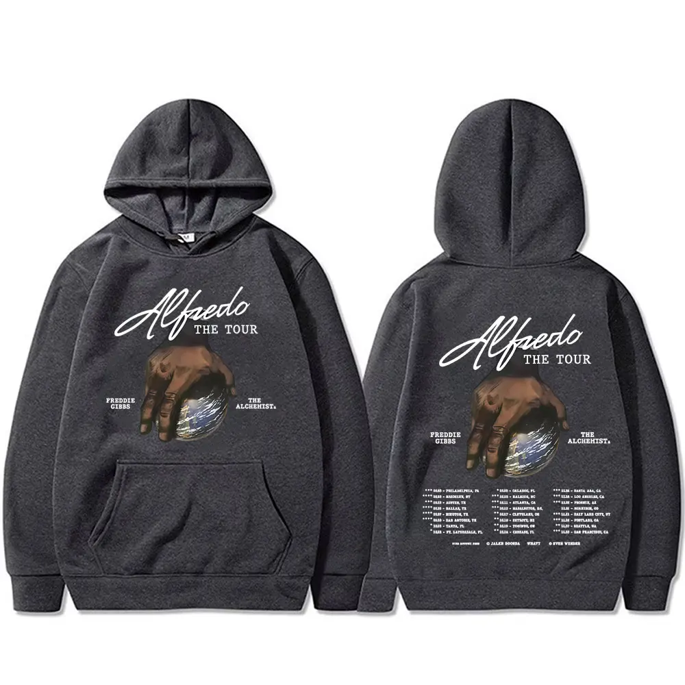 مغني الراب فريدي جيبز والخيميائي ألفريدو الجولة 2025 هوديي الرجال النساء الهيب هوب موضة المتضخم البلوز الذكور البلوز #3
