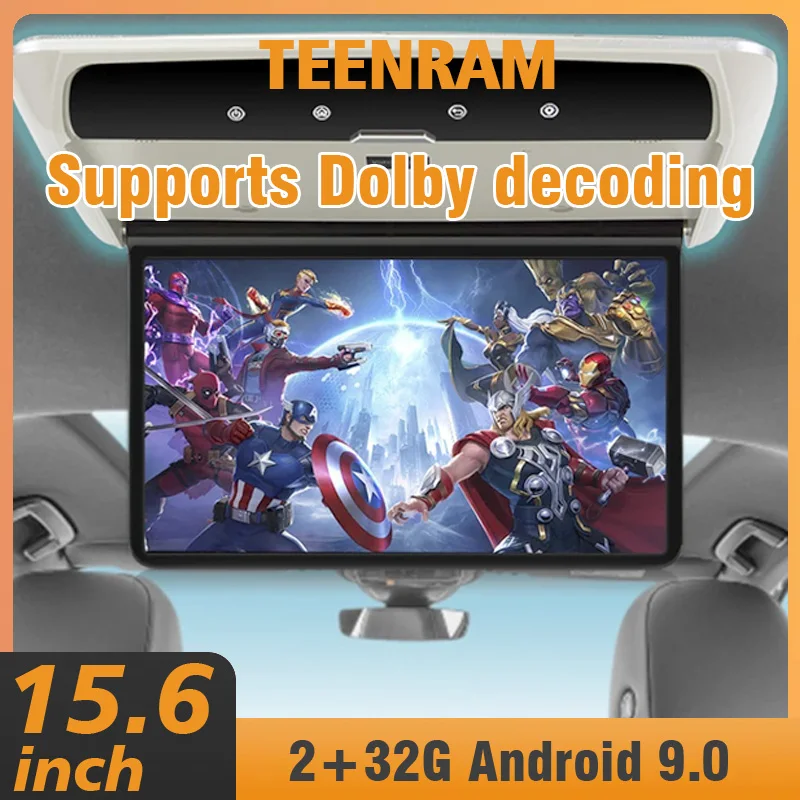 Supports Dolby decoding, Blueto,15.6inch IPS roof mount android monitor with 2+32G,Amlogic T972 Quad Core,16 color ambient light