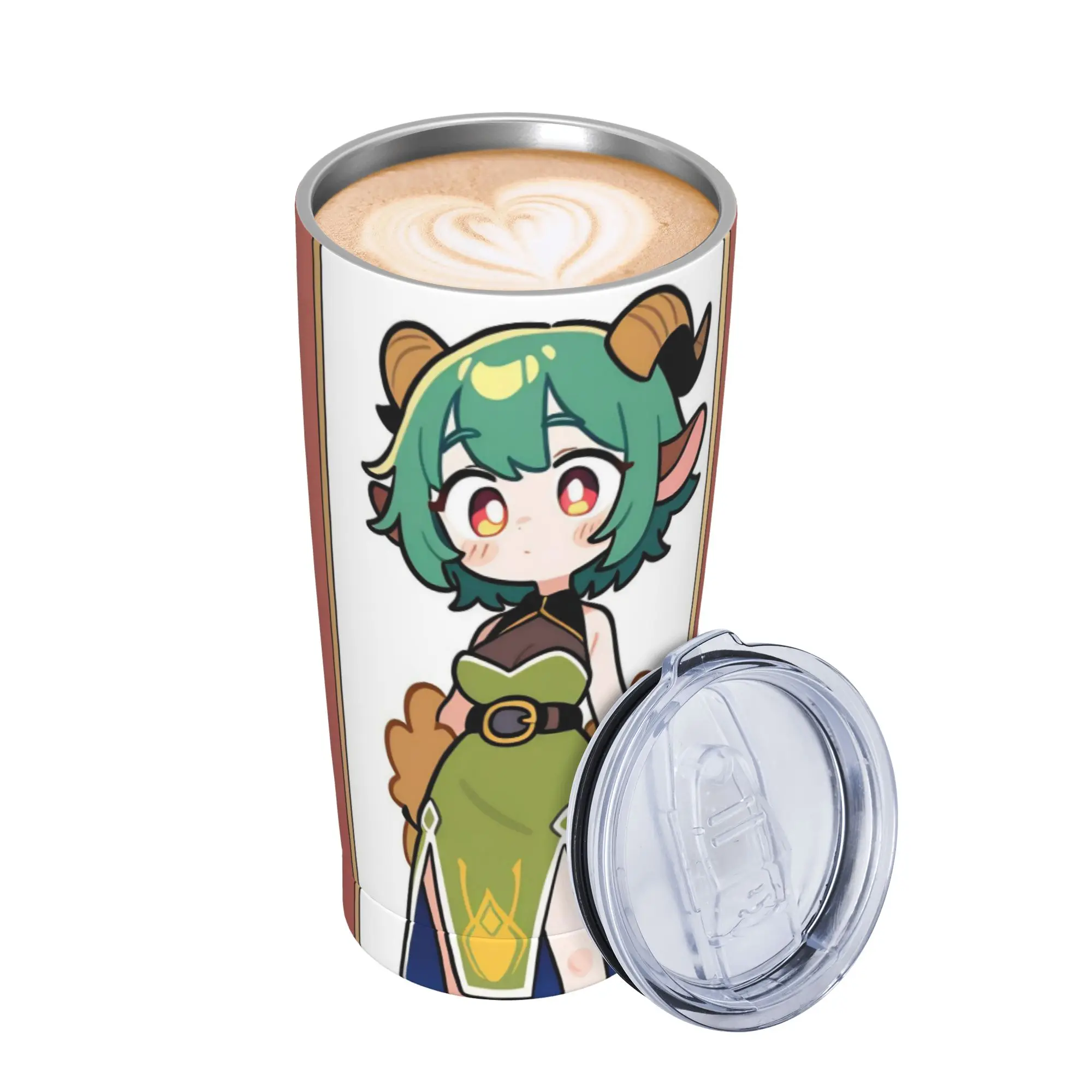 Trickcal C-Chibi Go Games Tumbler Vacuum Insulated  Coffee Cups with Lid Straw Office Home Mug Water Bottle 20oz