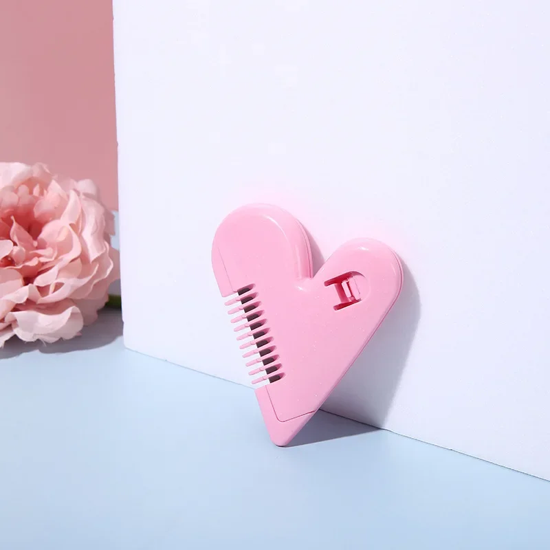 Heart Shape Hair Cutting Trimmer Barber Comb Bangs Hair Remover Home Mini Makeup Tools for Thinning Beauty Hair Cut Accessories