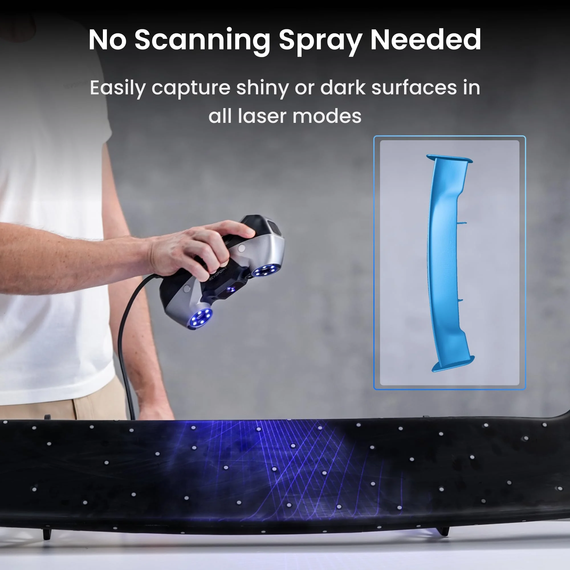 

Revopoint MetroY Pro 3D Scanner for 3D Printing, Up to 0.01mm Precision, 34+15+1 Industrial Blue Laser Handheld Scanner