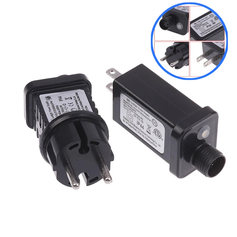 String Lights EU/US Plug 5VDC 6W 8 Functional SELV LED Lamp Driver Switch Adapter IP44 Waterproof Laser Lighting Power Supply