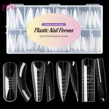 BNG tamanho largo formas duplas unhas caixão quadrado amêndoa extensão do prego molde dicas de unhas falsas gel uv molde de construção rápida ferramenta manicure