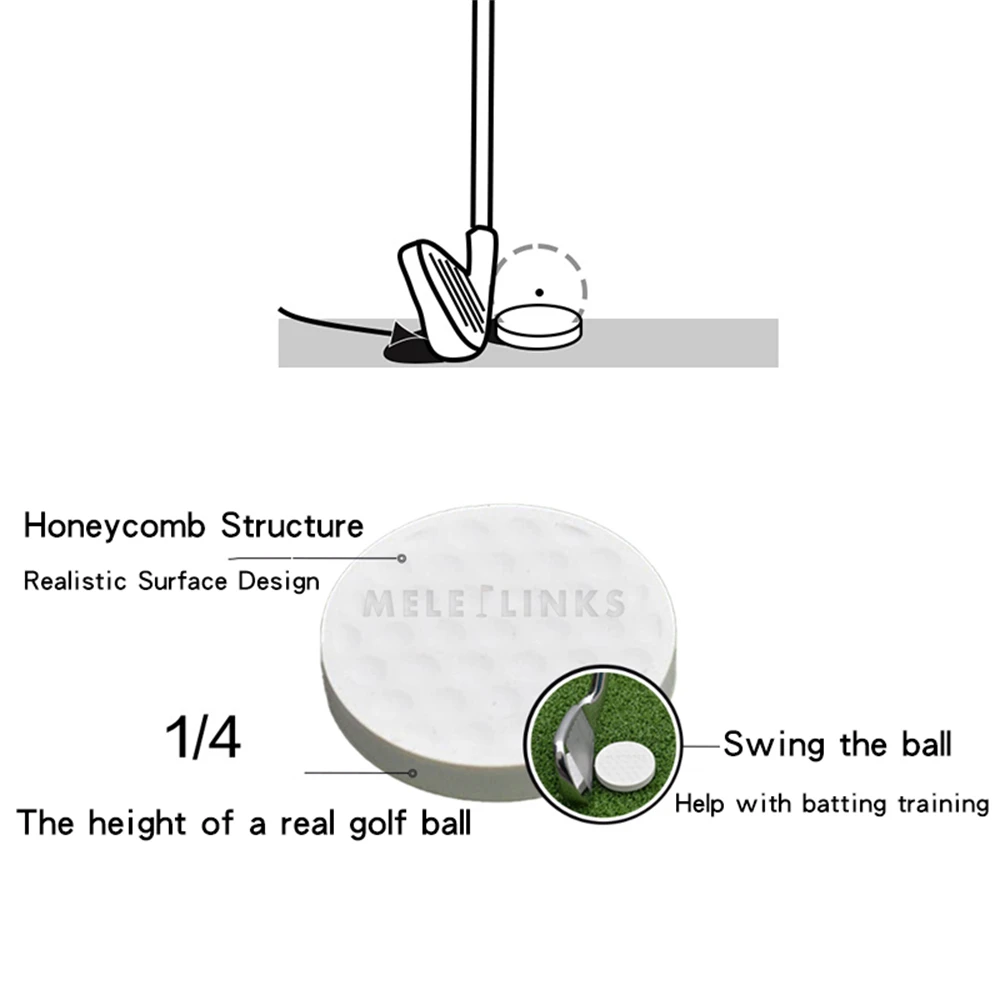 Creative Golf Flat Balls, 1/4 Golf Ball Height, for Golf Swing Training, Lightweight and Durable, Diameter 42mm, Improve Swing