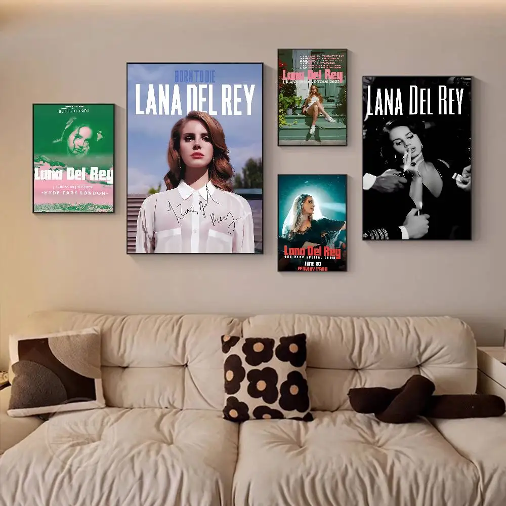 L-Lana Del Singer Reyes ملصقات كلاسيكية عتيقة مقاومة للماء ملصق ورقي للمقهى وبار ديكور المنزل