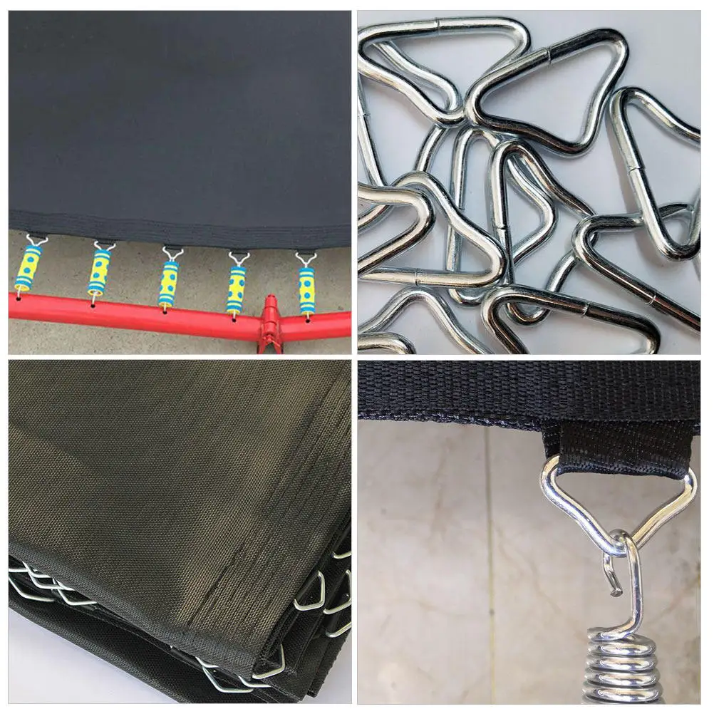 30Pcs Silver Glossy Iron Triangle Rings Trampoline Buckles Corrosion Resistant Strong Hold Mesh Cloth Jumping Bed Triangle Ring