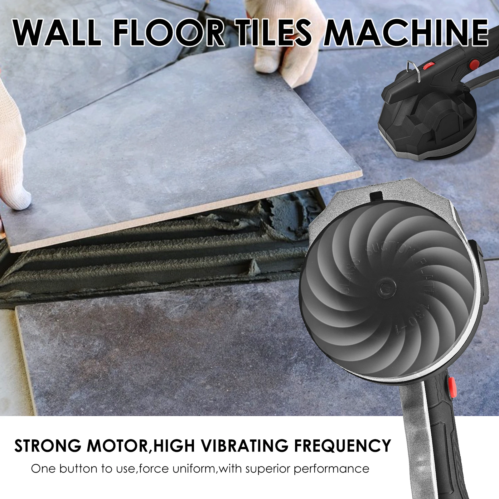 Tile laying machine Tile Tiler Hand Held Tile Tiler, Automatic Leveler Wall Tile Laying Vibration Tool Wall Floor Tiles Machine