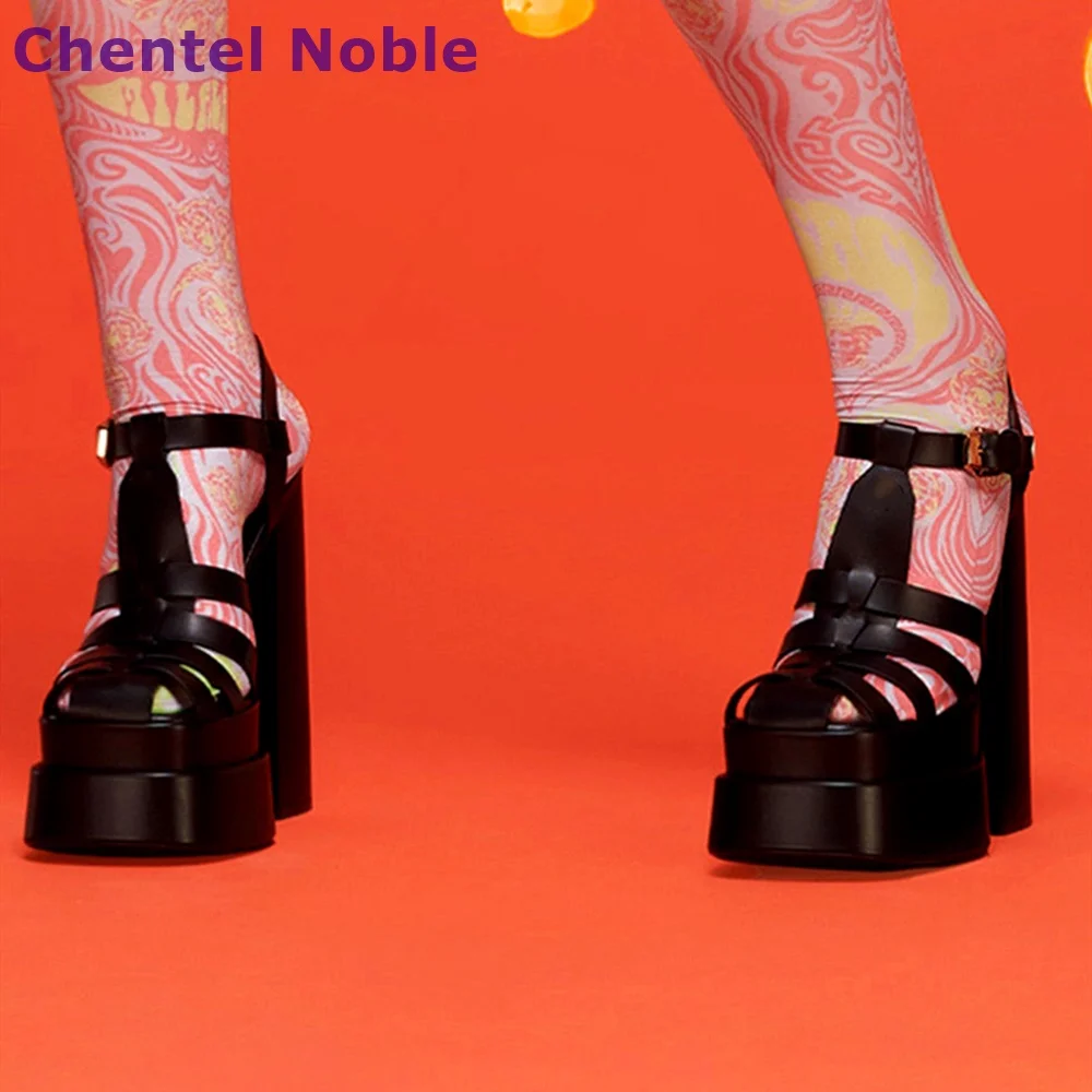 

Newest Women Sandals Platform Round Toe Buckle Square High Heels Hottest Summer Fashion Sexy Women Shoes Leisure Daily Shoes