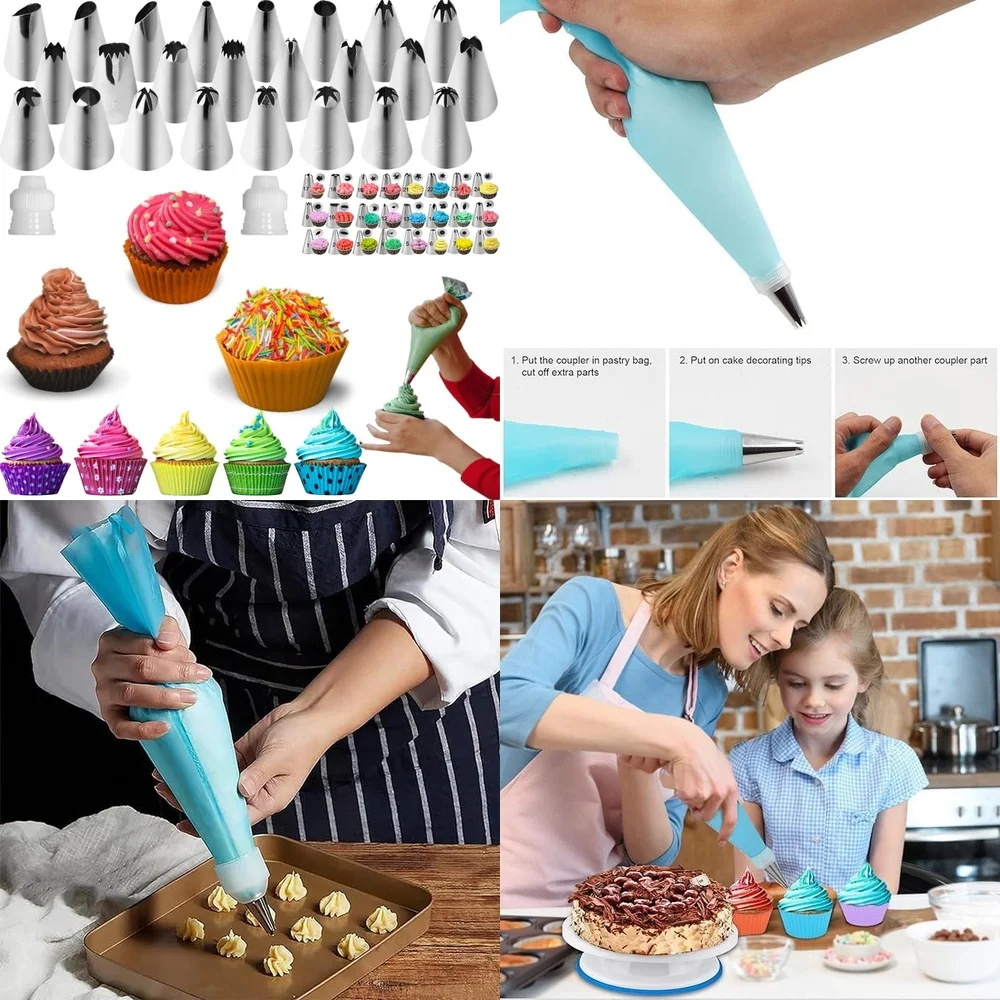 

Набор трубок со льдом, набор трубок из нержавеющей стали с матовой отделкой для кондитерских изделий, украшения торта, инструменты для выпечки, кухонные аксессуары, глазурь