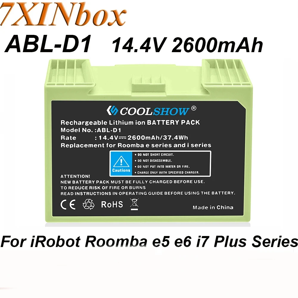 7XINbox ABL-D1 2600mAh 14.4V Battery For iRobot Roomba e5 5150 5152 e6 i7 Plus i7550 i7158  i7558 Series Sweeper Vacuum Cleaner