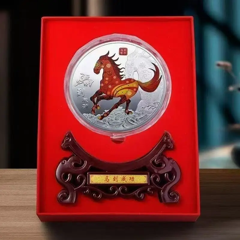 Rare 999 Shanghai Mint In color Silver Coin,horse,1kg (weight),free shipping