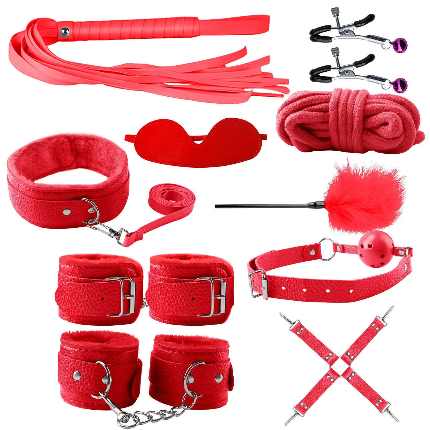 

BDSM Sex Bondage Gear Handcuffs Sex Games Whip Gag Sex Toys Kit for Couples Sex Bondage BDSM Kit