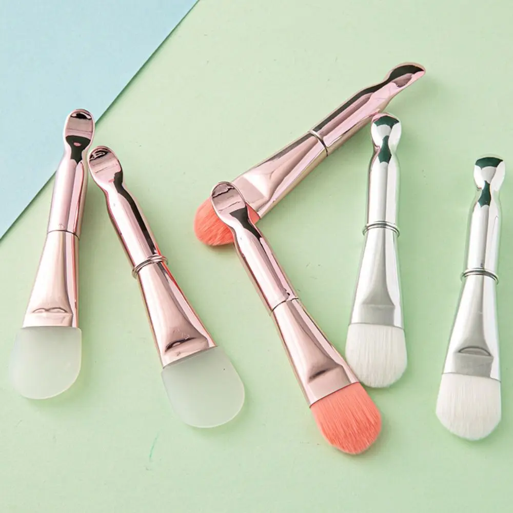 Daily Soft Mask Brush Dual-use Double Head Facial Mask Cleaning Brush DIY Face Care Silicone Daub Type Brush Blending Applicator