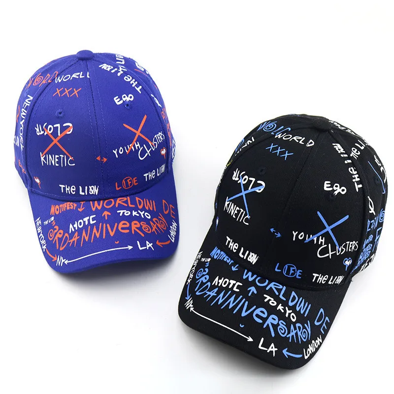 

Hip hop dance sports caps New kids boy girls casual graffiti baseball cap Trucker hats for kids child outdoor